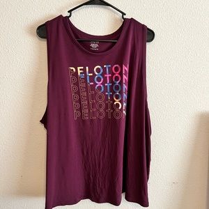 3x Maroon Peleton Active tank top.